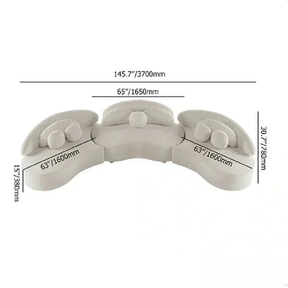 2003    Nordic light luxury curved sofa designer living room fabric sofa creative combination