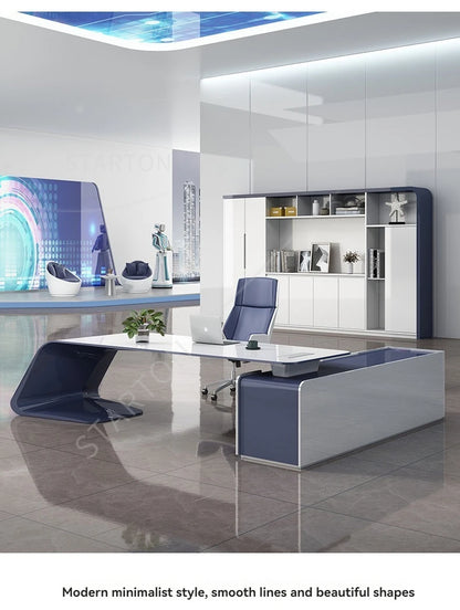 High End Luxury Modern L-shaped boss Executive Desk Furniture, Wooden Office Furniture, Executive Desk Design for Managers