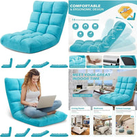 Adjustable Cushioned Gaming Floor Chair with Breathable Cotton and Skin-Friendly Velvet for Comfortable Lazy Sofa Seating