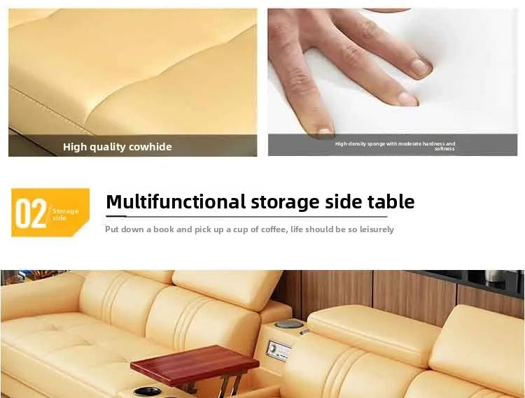 Modern, minimalist, genuine leather, sofa, imported, living room, corner, princess