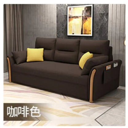 Multifunctional foldable sofa bed dual-purpose retractable small apartment storage single push-pull bed technology fabric