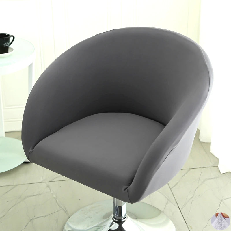 Universal Curved Chair Cover Short Back Printed Arc Armchair Covers Dining Chair Covers Home Spandex Elastic Dustproof Cover