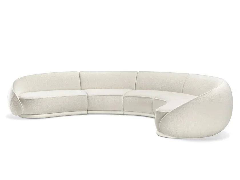ss 8350  Italian Minimalist Modern Light Luxury Arc Semicircle Fabric French Sofa for Multi-User