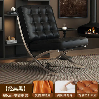 Black Metal Living Room Chairs Balcony Throne Relax Reading Modern Room Decor Fashion Chairs Comfortable Sillones Home Design