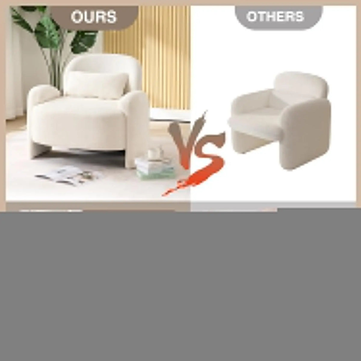 Oversized Accent Chair, Modern Linen Fabric Lounge Armchair for Living Room, Upholstered Comfy Reading Single Sofa, Customized