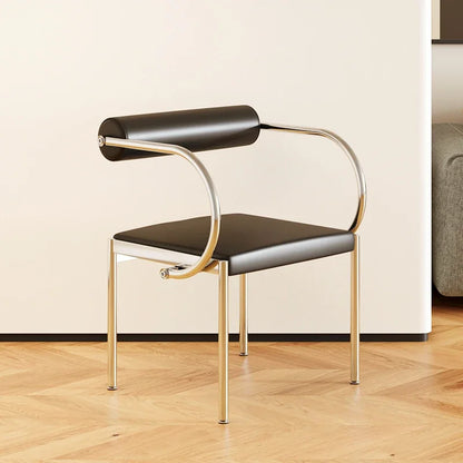 Art Design Simple Dining Chair, Retro Style, Stainless Steel Internet Celebrity Makeup Chair, Living Room Shop Decoration Chair