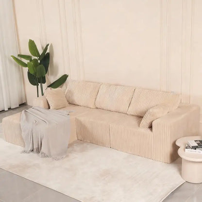 Modular Sectional Sofa with Pillow, Cloud L-Shape Couch with Chaise, Modern Deep Seat Upholstered Sofa for Living Room and