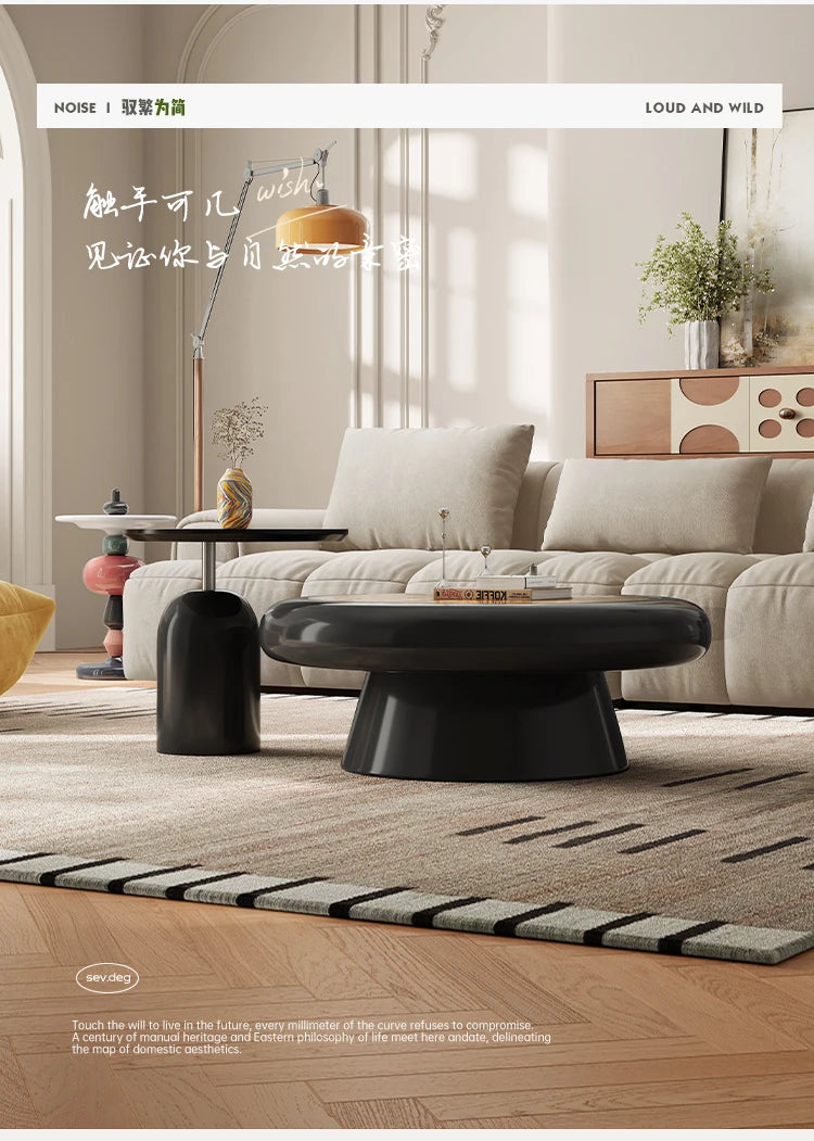 yj39 Vintage Style Living Room Solid Wood Coffee Table Set Irregular Simple Light Luxury High-End Coffee Table