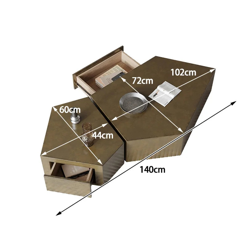 Stainless Steel Coffee Table Light Luxury Modern Simple Coffee Table Fashionable Creative Living Room Furniture Quemo YS40CC