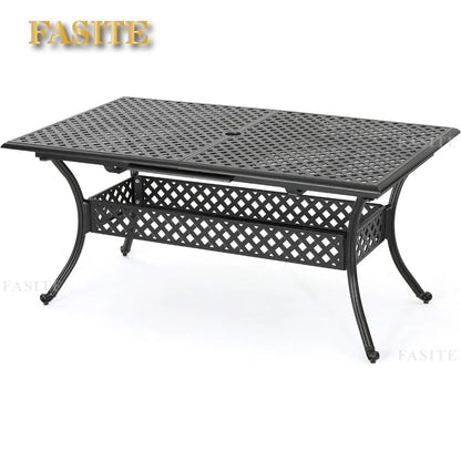 Outdoor Cast Aluminum Expandable Rectangular Dining Table