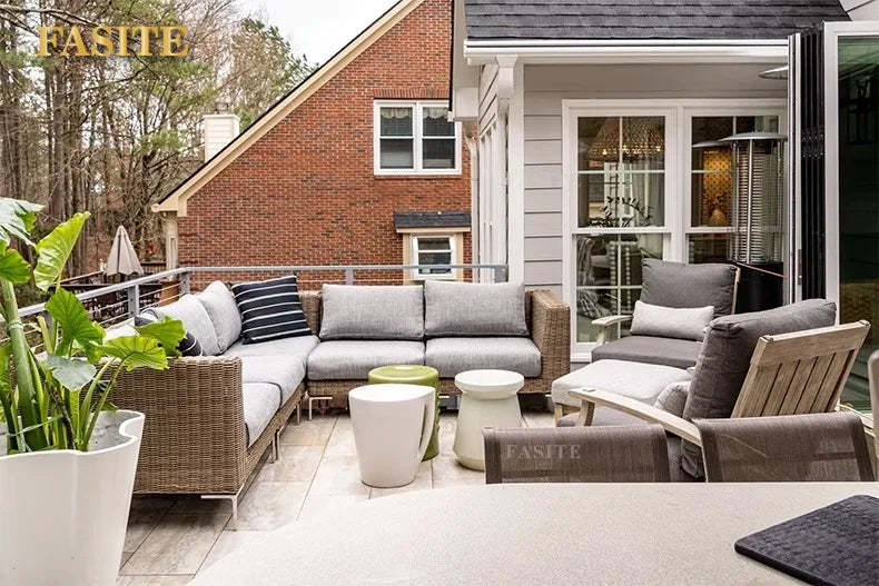 Outdoor rattan sofa outdoor rattan garden homestay sofa furniture