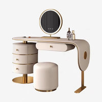 Custom Light Luxury Bedroom Furniture High Quality Wooden Dressing Table Set Smart LED Makeup Mirror Vanity Table with Drawers
