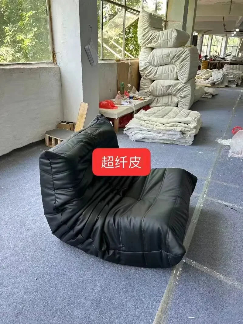 Togo caterpillar sofa balcony leisure bedroom living room reclining sleeping lazy sofa cream wind single recliner