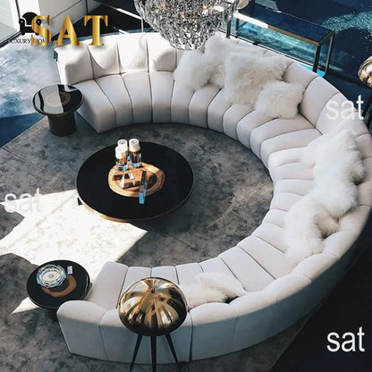 Artistic High End White Leather De Sede DS 600 Snake Sofa Curved Modular Sectional Sofa Round Water Proof Couch Set