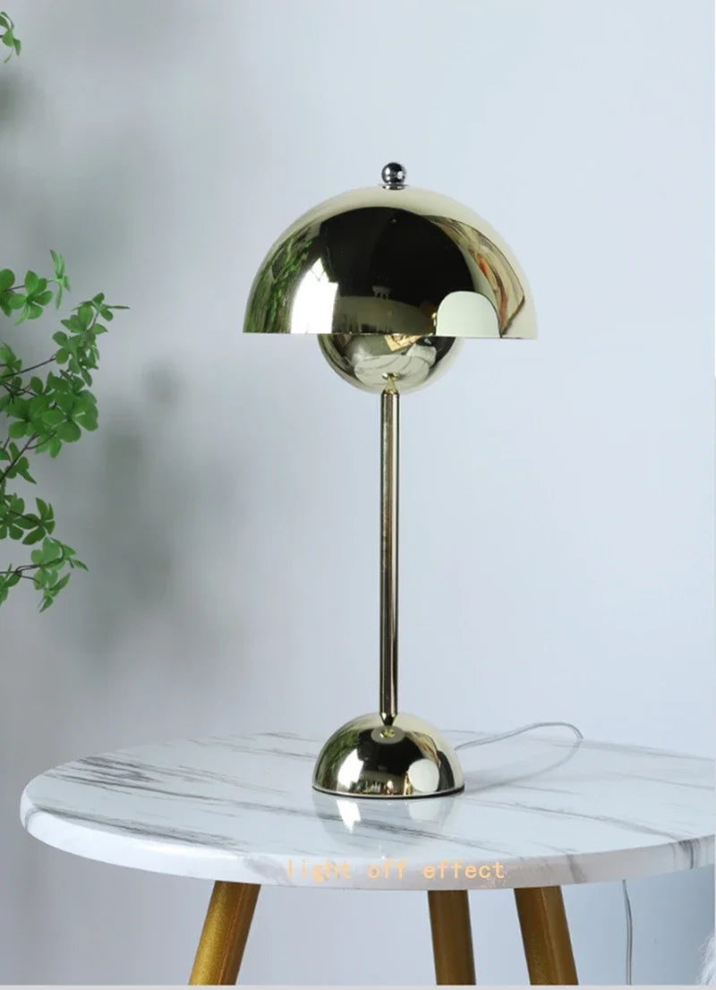 Nordic modern minimalist bedroom bedside lamp creative  flower bud cream style small table