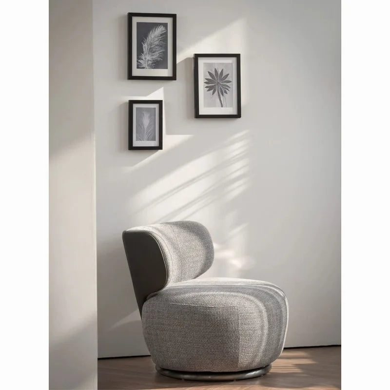 High-end Single Swivel Chair Lazy Leisure Chair New Sofa Living Room Balcony Bedroom Single Seat Personalized Fabric Chair