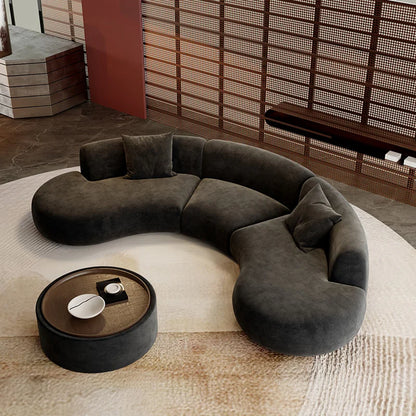 Semicircular curved special-shaped sofa black office beauty salon hotel lobby business rest area reception negotiation