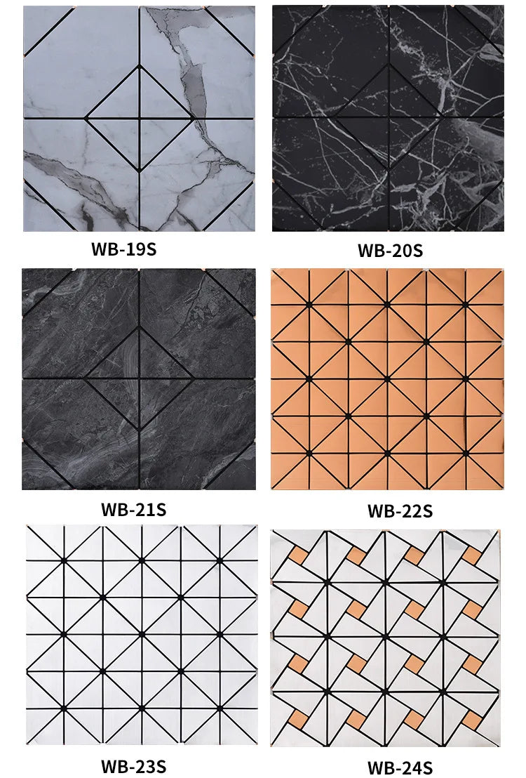 Self-adhesive Metal Mosaic Tiles Aluminum Composite Backsplash Gold Windmill Mosaic Glass Self-adhesive Kitchen Wall Decoration.