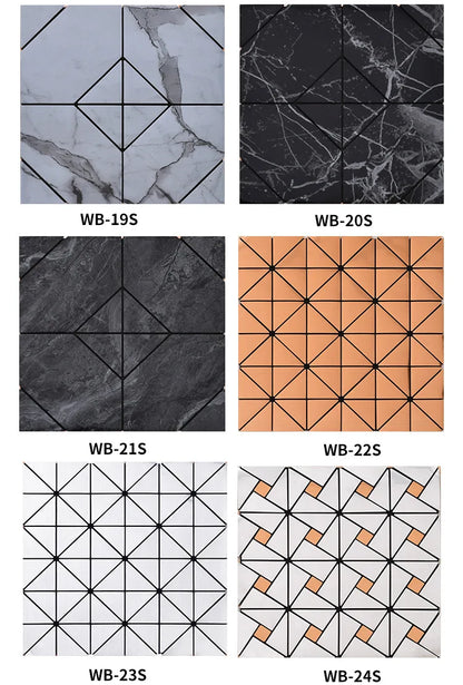 Self-adhesive Metal Mosaic Tiles Aluminum Composite Backsplash Gold Windmill Mosaic Glass Self-adhesive Kitchen Wall Decoration.