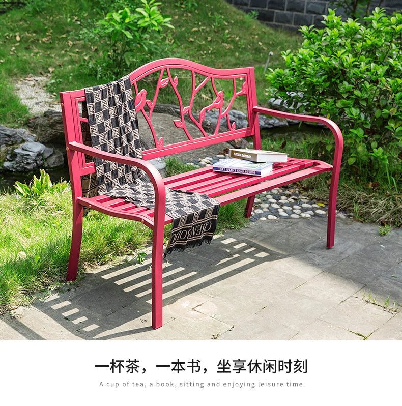 Practical Rustic Waterproof Furniture Cast IronBackrest  Iron Public Leisure Seating Metal Outdoor Garden Patio Park Bench
