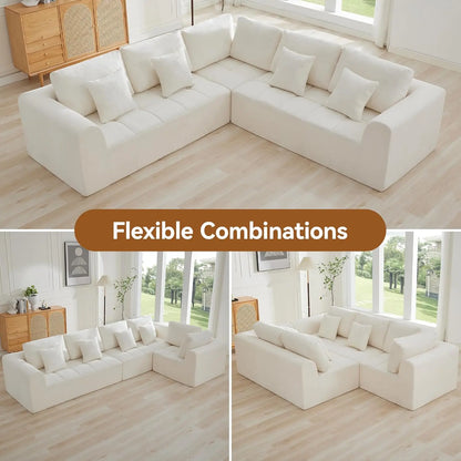 110''Modular Sectional Couches for Living Room, Compressed Sectional Sofa, Oversized L Shaped 5 Seater Upholstere