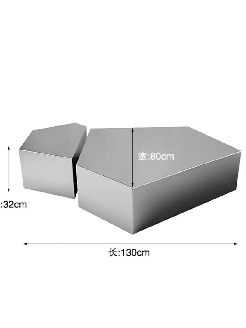 Stainless Steel Living Room Side Table Tea Table European Style Light luxury Household Use Alien Decoration Tea Table Side Table