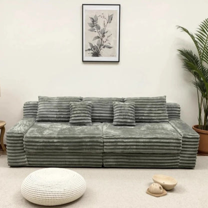 Living Room Compressed Sofa Bedroom Straight Row Cloth Modern Folding Sofa Sponge Bed Multifunctional Lazy Lounges Furniture