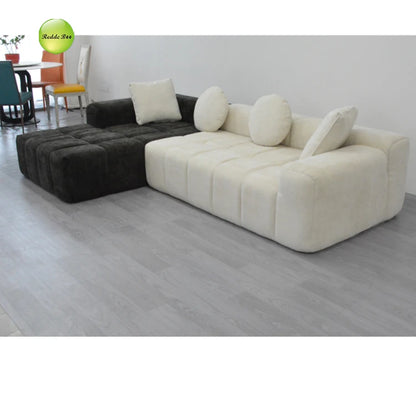 111.2" Modern L-Shaped Sectional Sofa,Modular Velvet Couch with Adjustable Configurations, Soft Melange Fabric,Comfortable