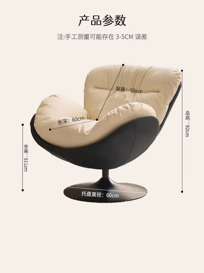 Nordic Luxury 360 Degree Rotating Egg Lazy Rocking Chair Leisure Single Sofa for Balcony Living Room Comfortable Relax Lounge