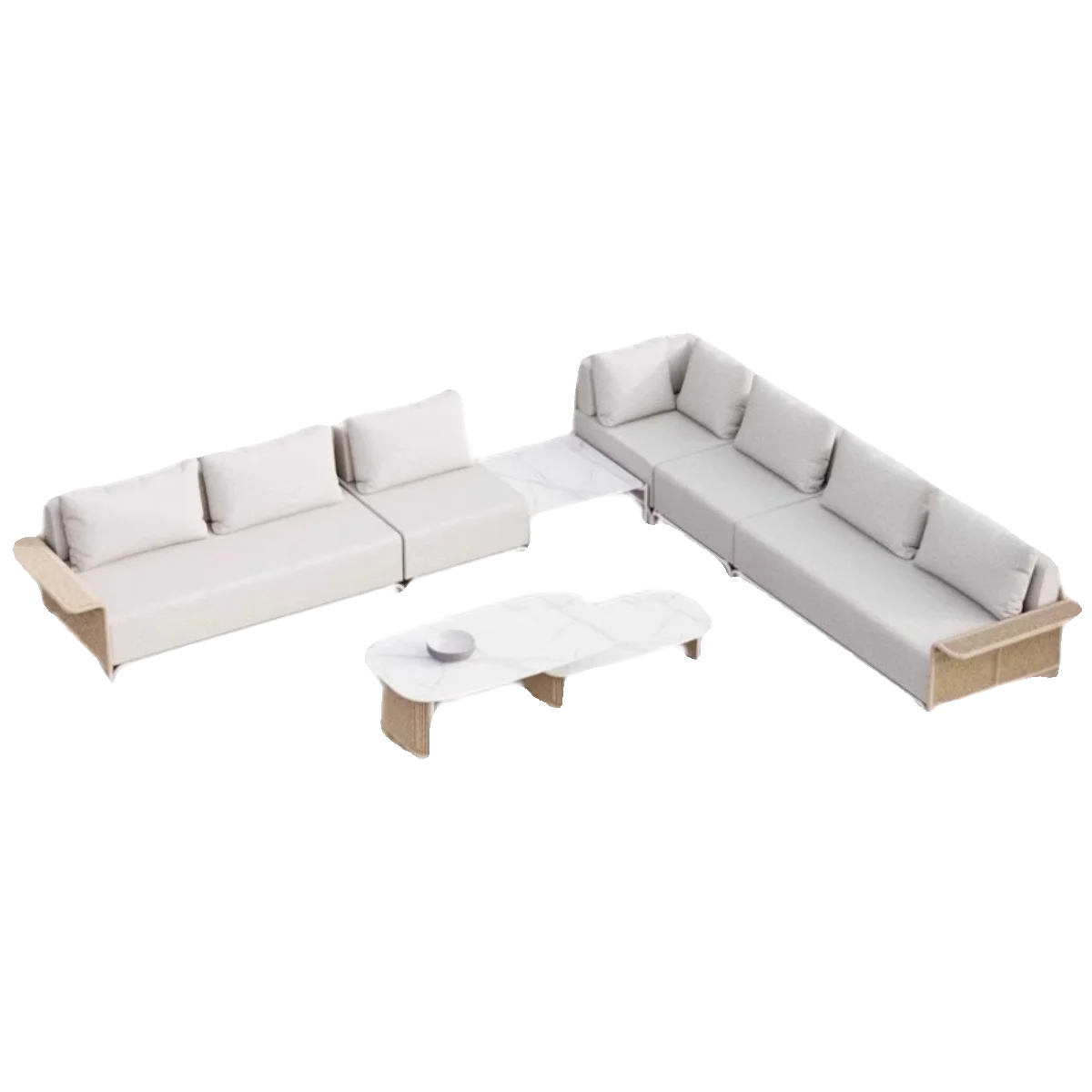 Outdoor Sofa Rattan Courtyard Garden Waterproof and Sunscreen Villa Sofa Simple Combination Rattan Furniture