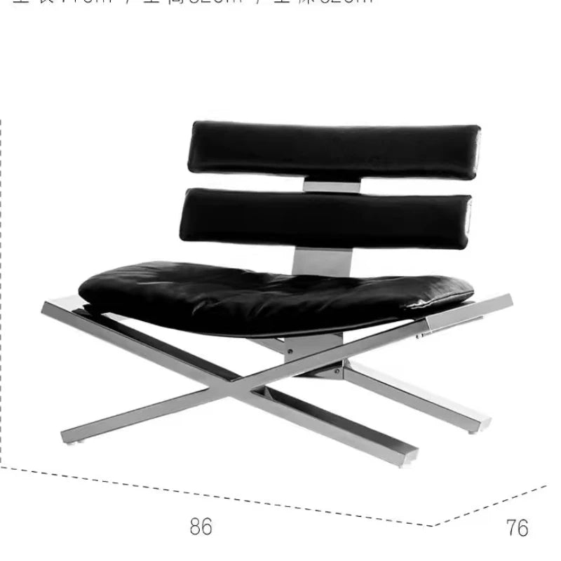 -*Designer Medieval Recliner Living Room Creative Stainless Steel Single Chair Hotel Homestay Leisure Chair Bauhau Furniture Hom