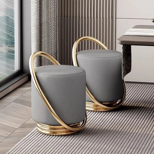 Dressing Table, Stool, Home Living Room Coffee Table, Simple Bedroom Makeup Sofa, Nordic Modern Light Luxury Round Dressing