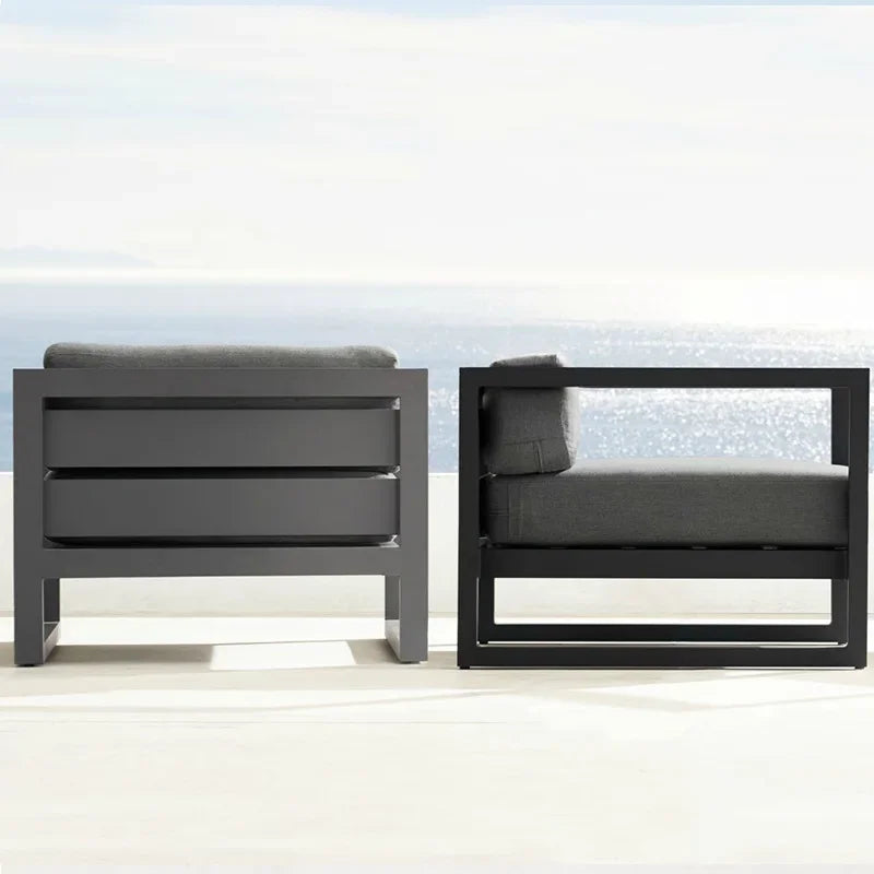 Nordic outdoor leisure sofa villa balcony wrought iron sunscreen  coffee table restaurant hotel open-air negotiation