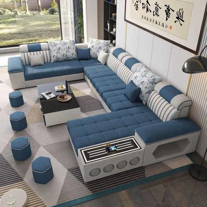 Italian Simple Modern Light Luxury Sofa Living Room Furniture White Grey Orange Corner Modular Sofa