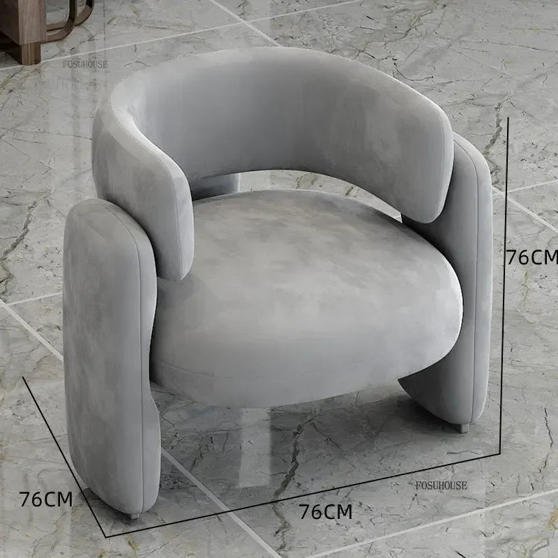 Simple Designer Flannel Backrest Living Room Chairs Light Luxury Leisure Armchair Living Room Furniture Balcony Lazy Single Sofa