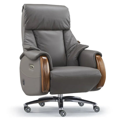 Customized leather reclining home office executive chair comfortable sedentary and not tired electric boss chair