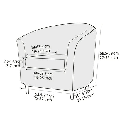 2pc/set Plush Club Chair Slipcover Stretch Elastic Chair Covers Solid Color Tub Chair Slipcovers Spandex Armchair Sofa Cover