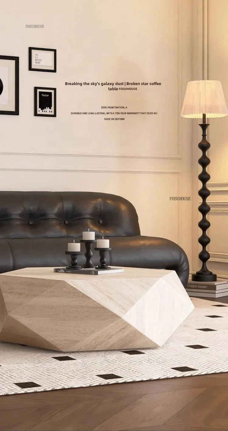 Luxury Rock Board Coffee Tables Villa Living Room Tea Table for Living Room Furniture High-grade Luxurious Side Table