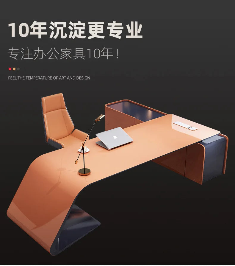 Fashionable Creative Office Desk Light Luxury Supervisor Manager Office Desk Accent Art Office Furniture Der Schreibtisch XYOD