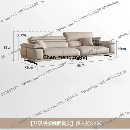 H Genuine Leather Italian Living Room Sofa Luxury Lounge Designer Minimalist Sofas Modern Family Muebles Furniture Decoration