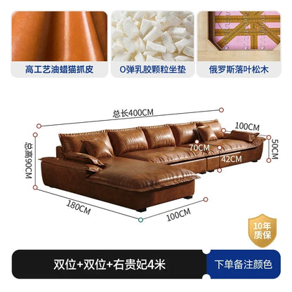 Large Size Leather Living Room Sofas Love Seat Nordic Modern Minimalist Living Room Sofas Relaxing Sillon Cama Trendy Furniture