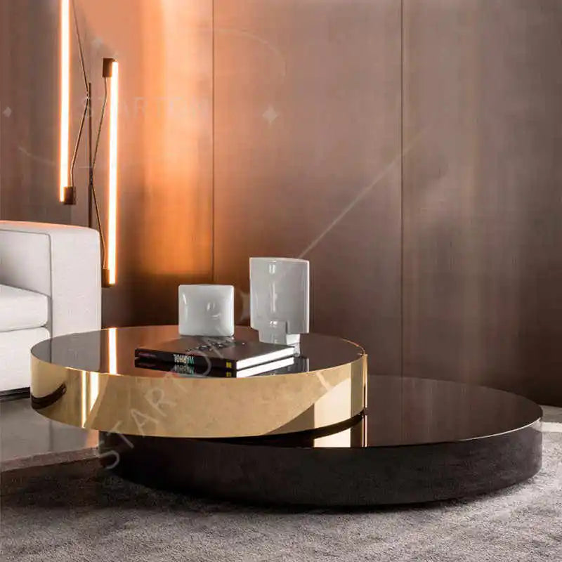 Italian Luxury Rotating Coffee Tables Modern Minimalist Living Room Extension Coffee Table Creative Design Home Furniture FYCT