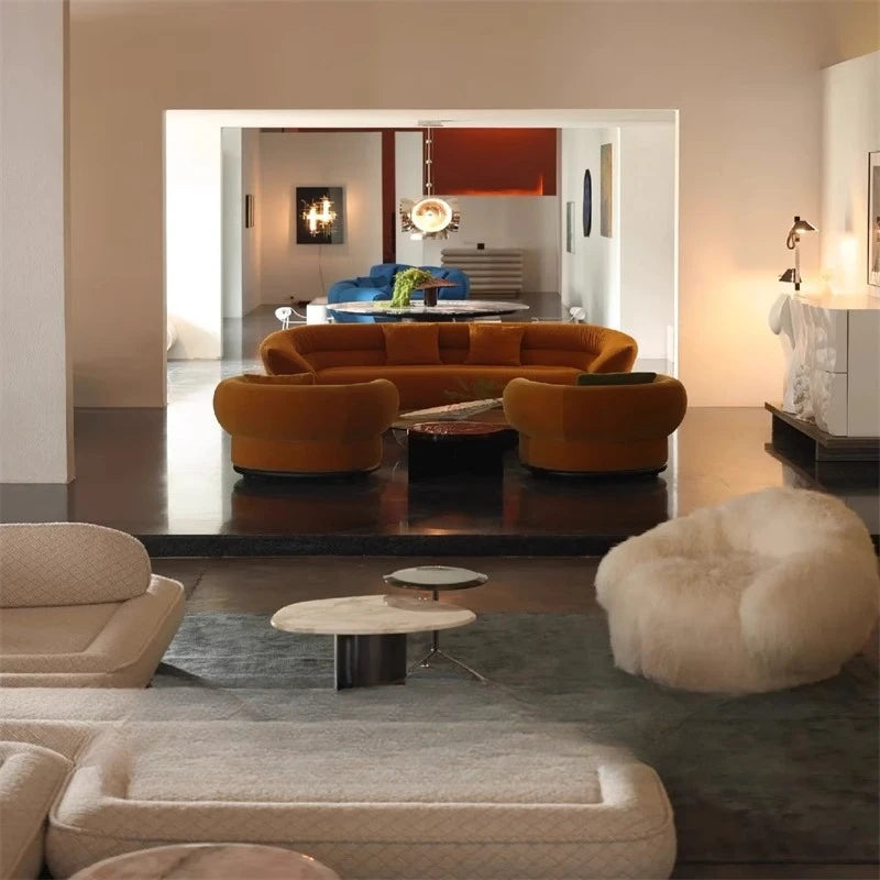 Creative, living room, cashew, sofa, minimalist, special-shaped, modern, curved, light luxury, casual