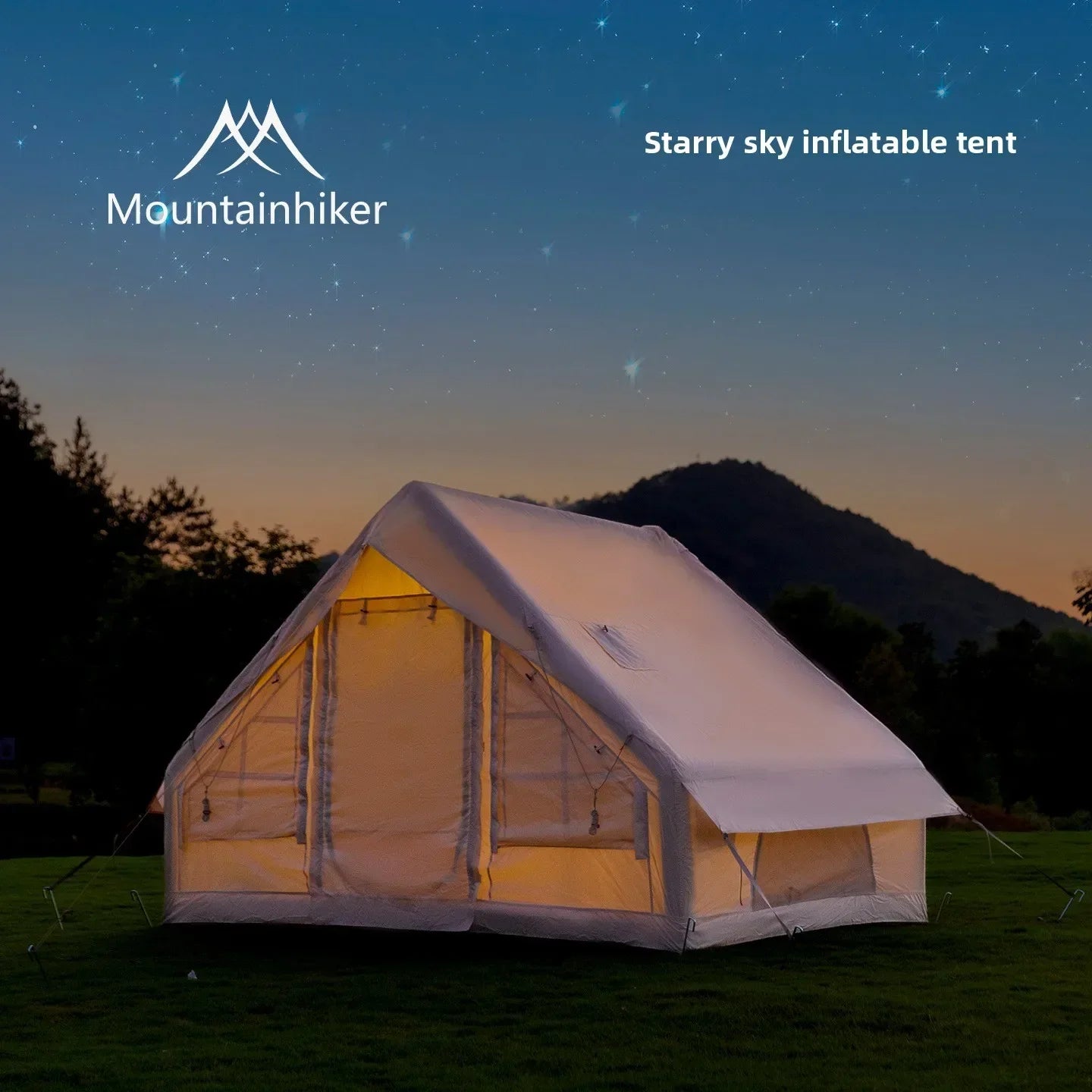 The Mountainhiker Inflatable Tent,equipped with Storage Bags and An Air Pump, Is Ideal for Outdoor Hiking Activities