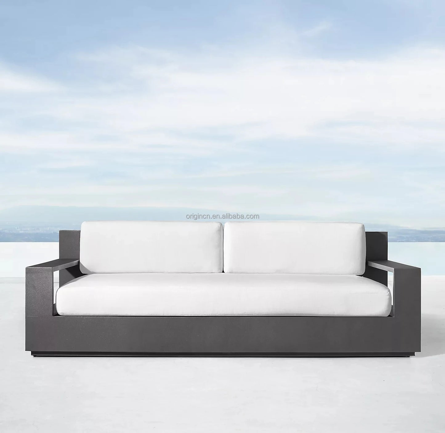 Patio Sectional Conversation Set Outdoor Lounge Set Luxury Furniture Corner All Weather Couch Aluminum Frame Garden Sofa