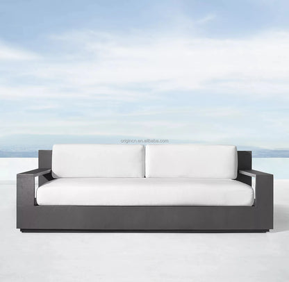 Patio Sectional Conversation Set Outdoor Lounge Set Luxury Furniture Corner All Weather Couch Aluminum Frame Garden Sofa