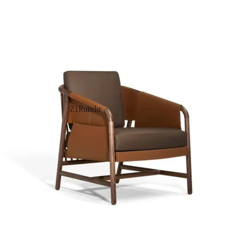 Chinese Solid Wood Modern Negotiation Chair Living Room Dining Room Bedroom Hotel Leisure Armchair