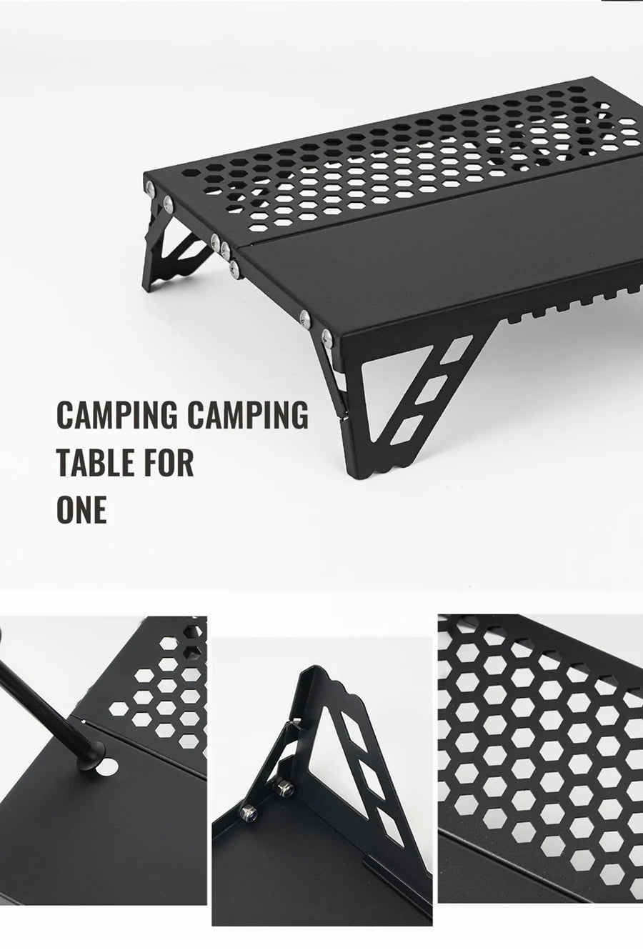 Pocket Mini Table, Foldable Leg Design Aluminum Lightweight Portable Table for Cookware, Camping, Hiking, Fishing