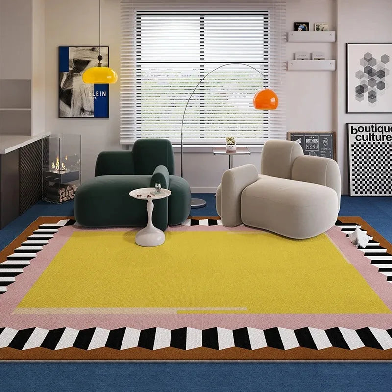 Blue Striped Living Room Rug Light Luxury Sofa Coffee Table Door Mat Retro Bedroom Lounge Non-slip Large Area Carpet Home Decor