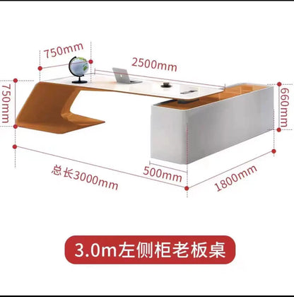 Modern simple class desk baking paint general manager boss table atmospheric office light luxury fashion desk boss table